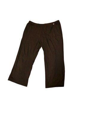 St. John Spa Womens Lounge Black Wide-Leg Pull-On Pants XL
